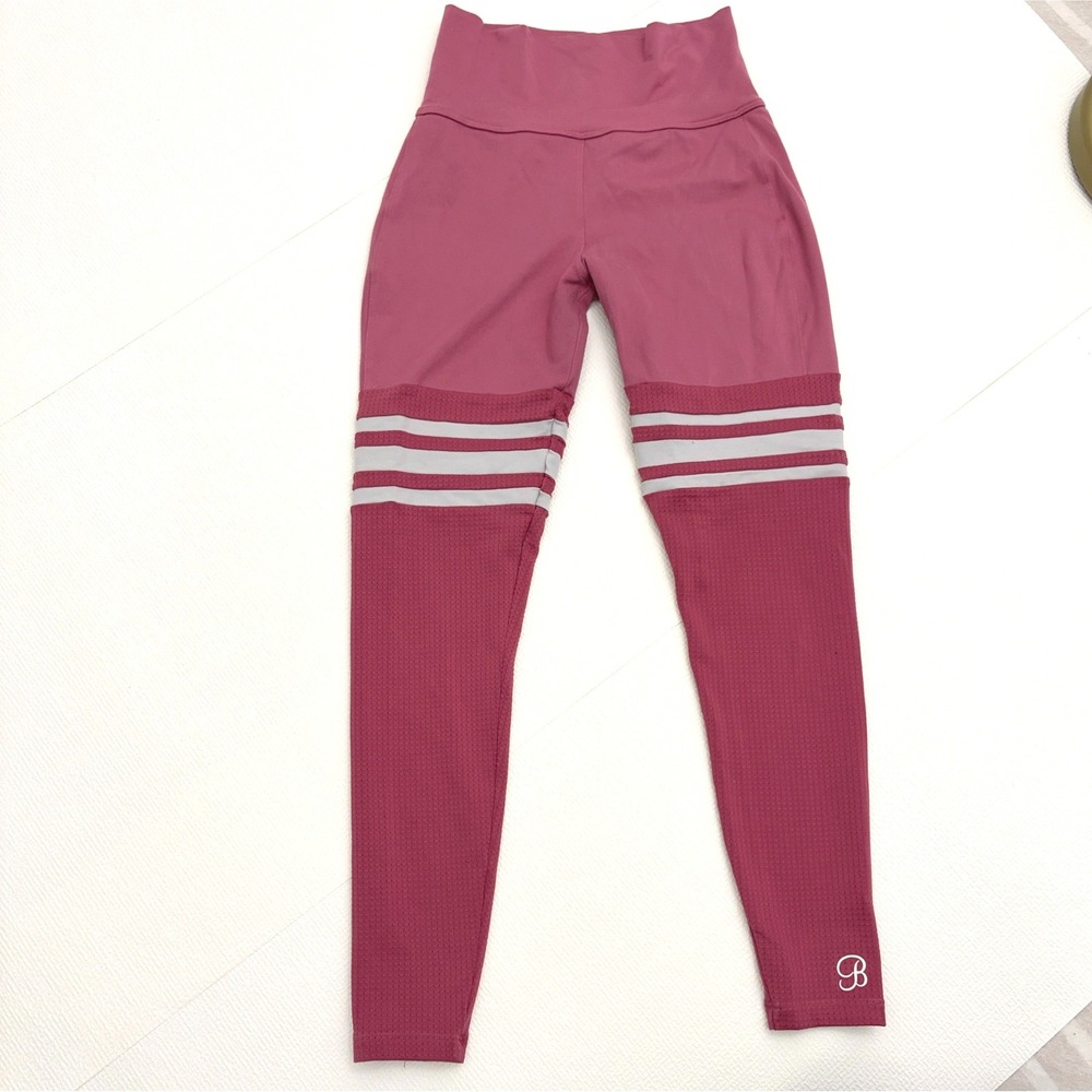 Bombshell Sportswear Leggings Varsity Stripe High Waist Small Pink